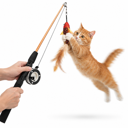 Caña para jugar con gatos: juega sin arañazos