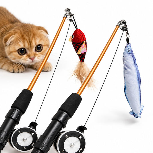 Caña para jugar con gatos: juega sin arañazos